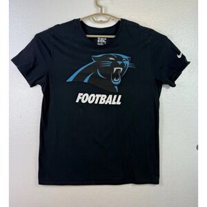 Nike Tee Carolina Panthers NFL T Shirt Mens Sz XL Black Athletic Cut Chest 44